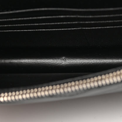 Saint Laurent Grain De Poudre Matelasse Chevron Monogram Envelope Chain Wallet Black 8 of 12