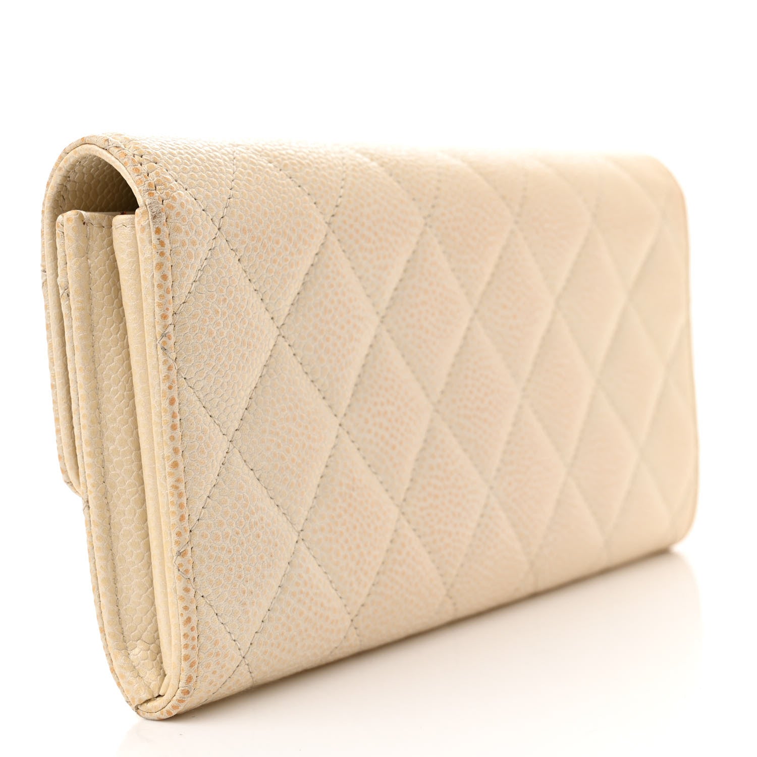 Chanel Caviar Quilted Large Flap Wallet Ivory 3 of 15