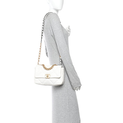 Chanel Goatskin Quilted Medium Chanel 19 Flap White 2 of 11