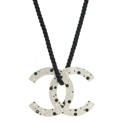 Chanel Crystal Resin CC Rope Necklace Black 1 of 6