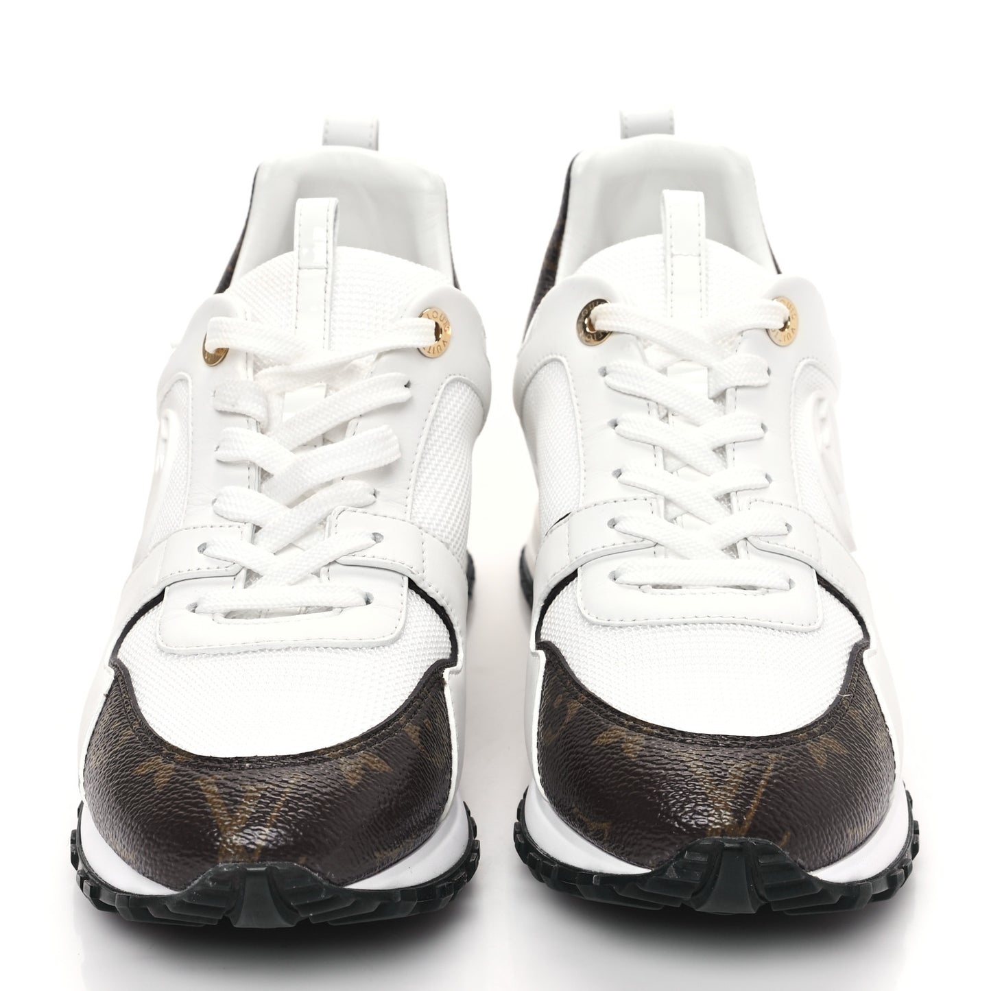 Calfskin Monogram Run Away Sneakers 38 White