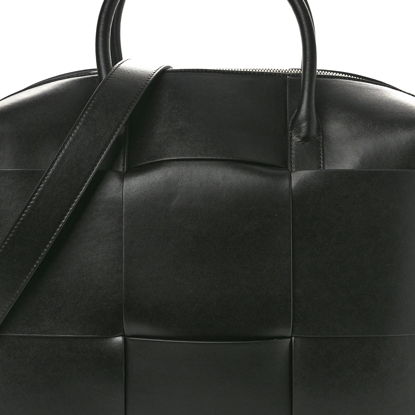 Calfskin Maxi Intrecciato Arco Briefcase Black