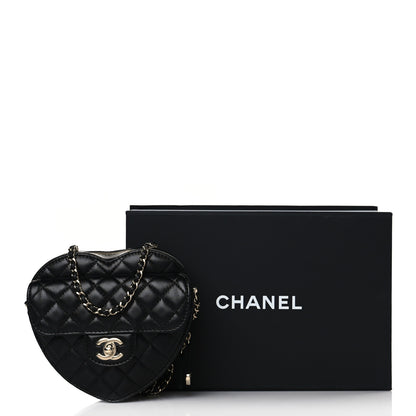 Chanel Lambskin Quilted CC In Love Heart Bag Black 9 of 9