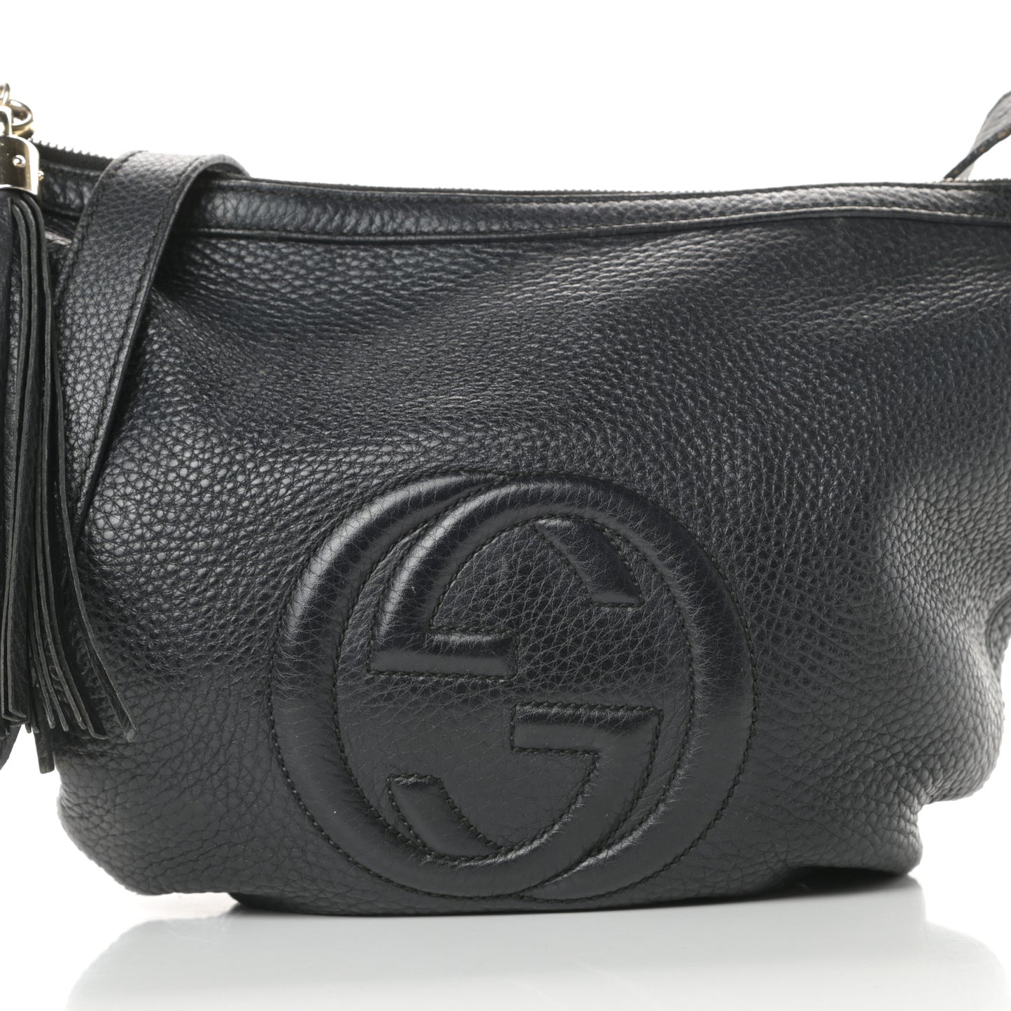 Pebbled Calfskin Small Soho Hobo Black