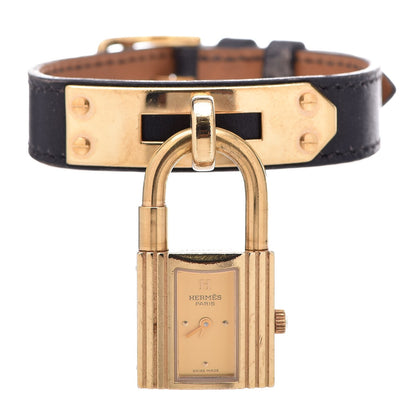 Hermes Stainless Steel Barenia 20mm Kelly Cadena Double Tour Quartz Watch Noir 1 of 7