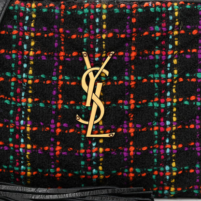 Saint Laurent Tweed Calfskin Monogram Lou Camera Bag Black 8 of 15