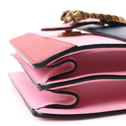 Gucci Moon Calfskin Web Medium Dionysus Bamboo Top Handle Bag Sugar Pink Blue Agata Hibiscus Red 10 of 11