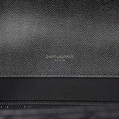 Saint Laurent Grain De Poudre Textured Mixed Matelasse Large Triquilt Monogram Monochrome Satchel Black 7 of 10