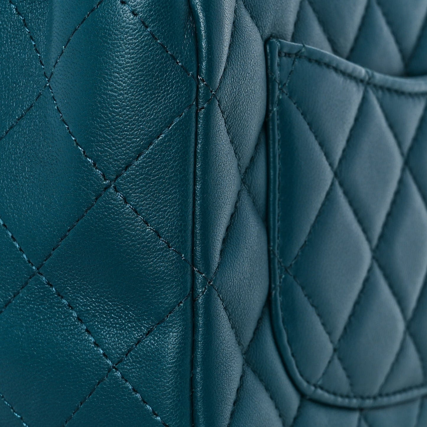 Lambskin Quilted Mini Rectangular Flap Dark Blue