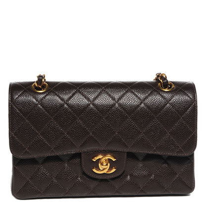 Chanel Caviar Quilted Small Double Flap Dark Brown 1 of 8