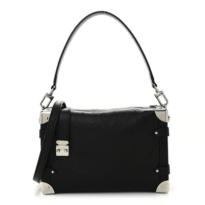 Louis Vuitton Calfskin Debossed Monogram Side Trunk Black 1 of 9