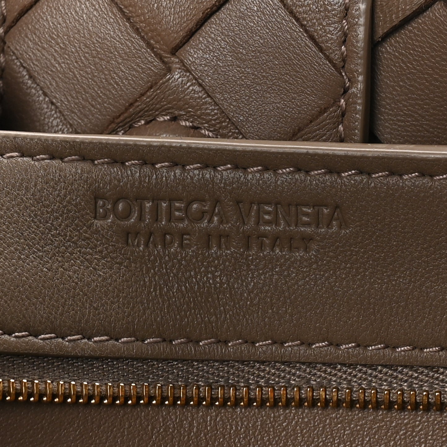 Nappa Intrecciato Small Andiamo Shoulder Bag Taupe Grey