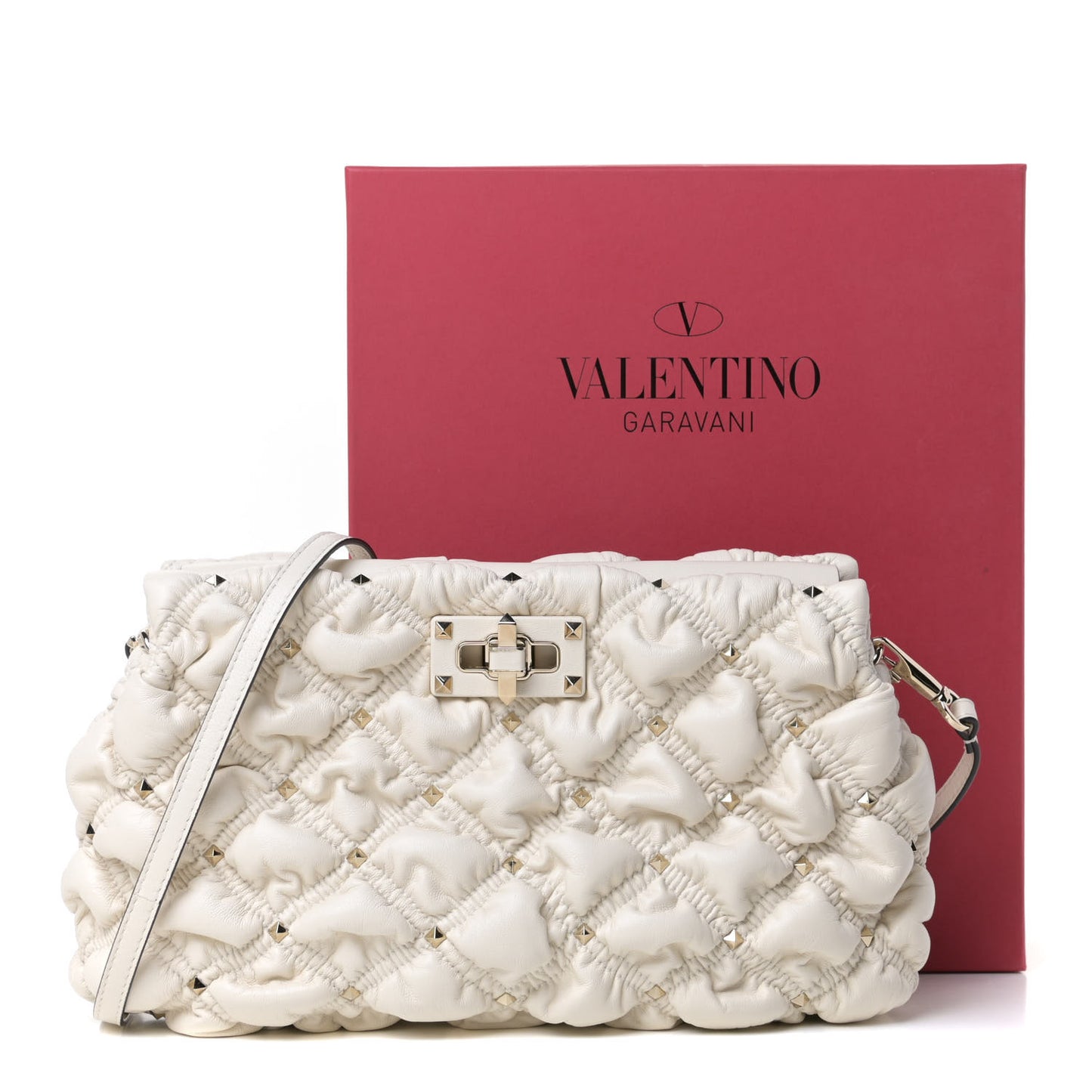 Nappa Spikeme Clutch Ivory