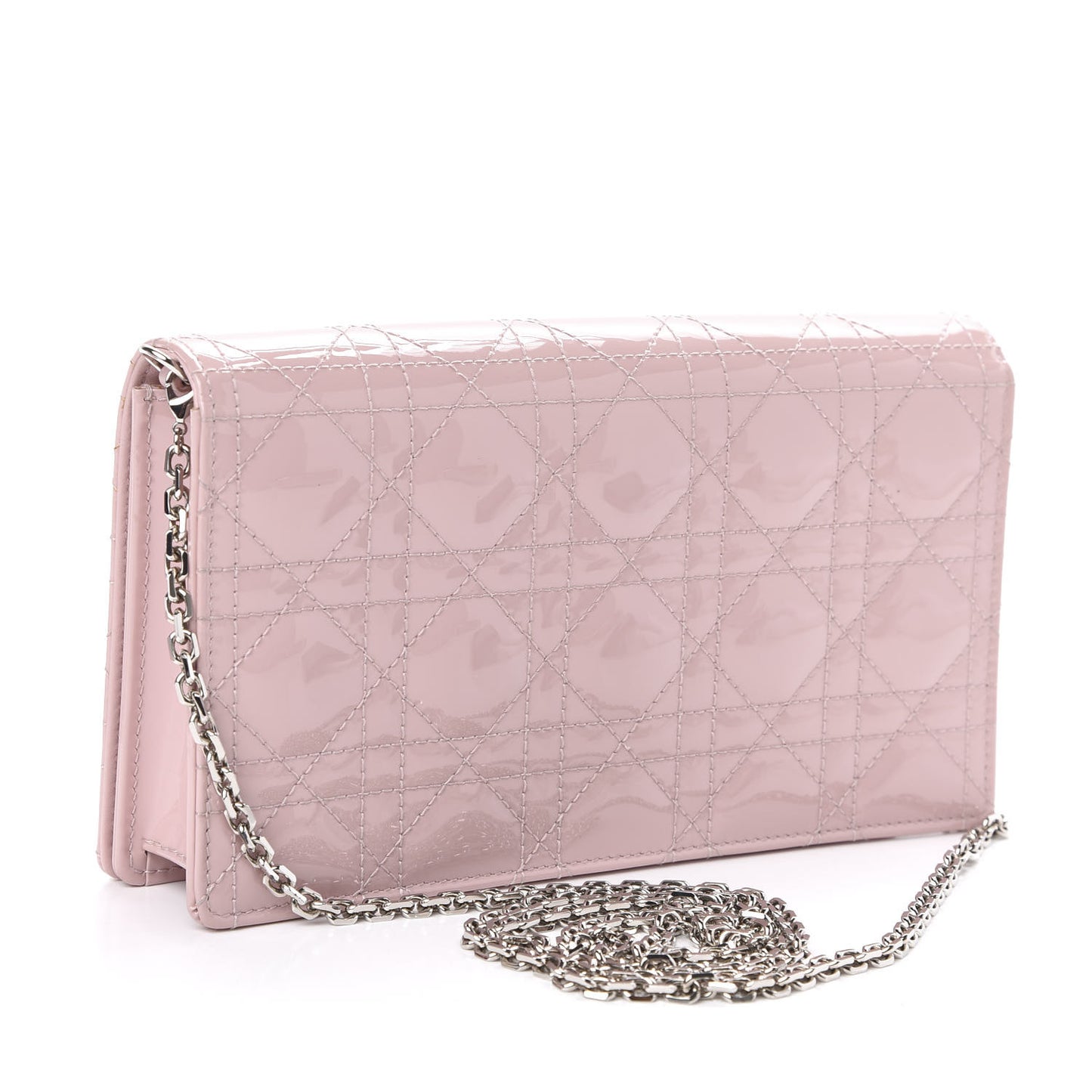 Patent Cannage Lady Dior Convertible Clutch Rose Clair