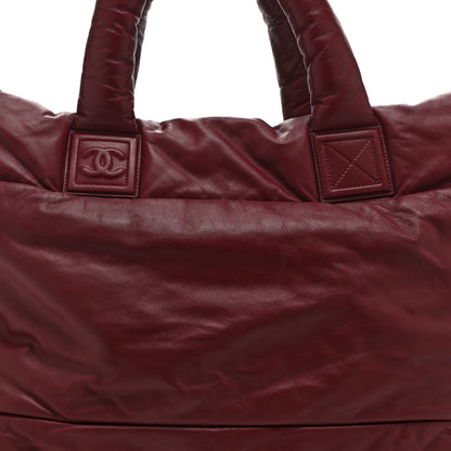 Chanel Lambskin Quilted Extra Large Coco Cocoon Reversible Tote Burgundy 8 of 10