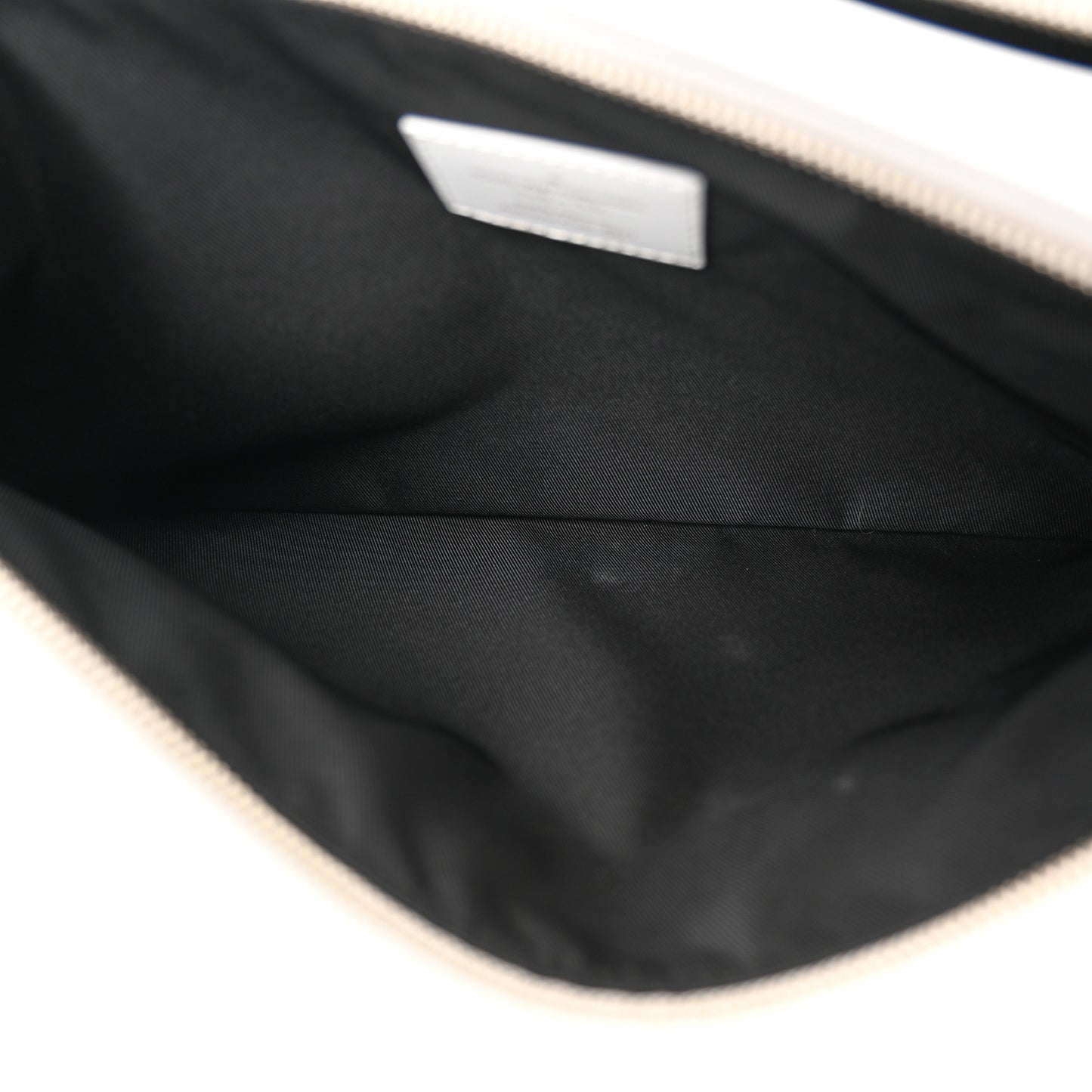 Calfskin Newspaper Print Pouch
