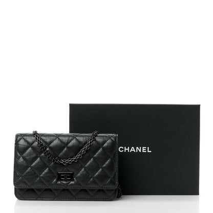 Chanel Aged Calfskin Quilted Reissue Wallet On Chain WOC So Black 13 of 13
