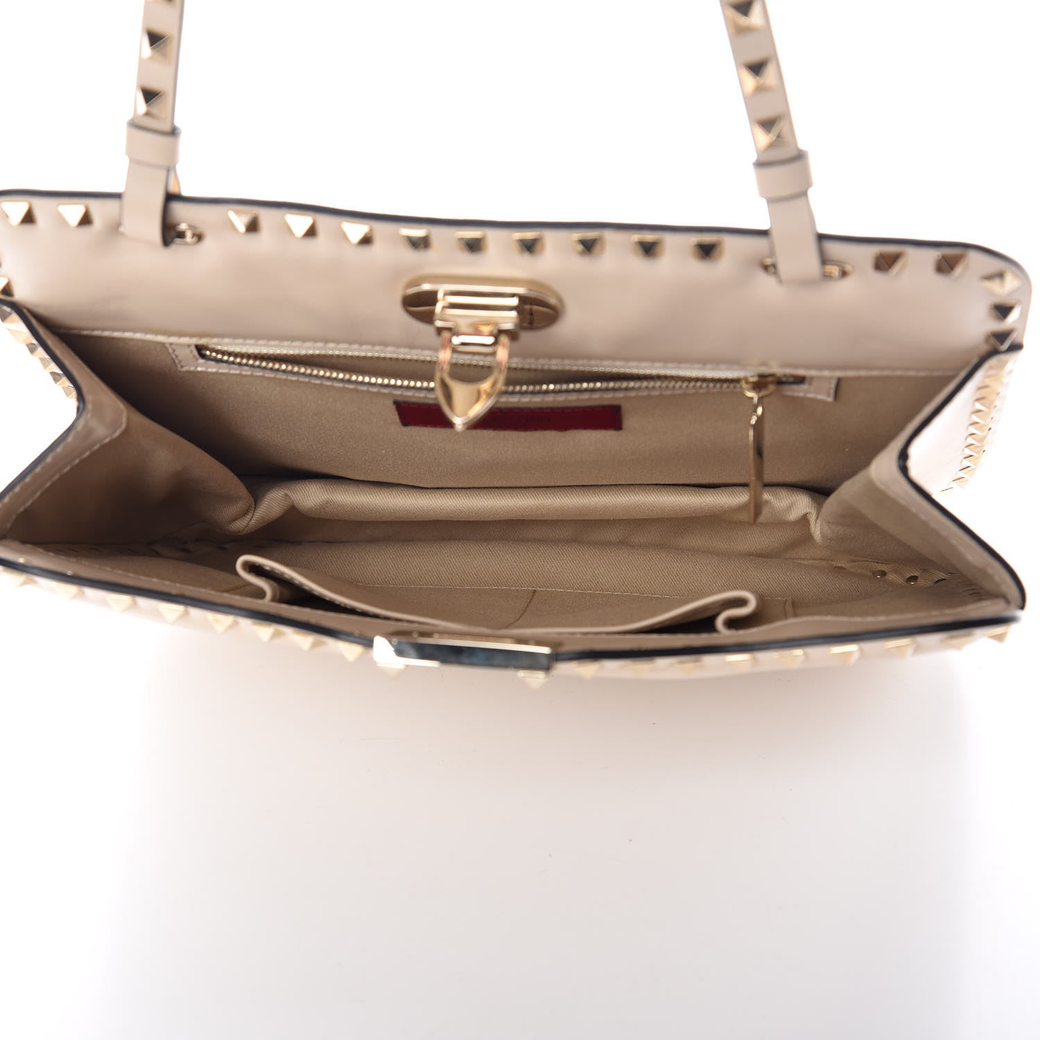 Valentino Garavani Vitello Rockstud Shoulder Satchel Ivory 8 of 10