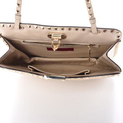 Valentino Garavani Vitello Rockstud Shoulder Satchel Ivory 8 of 10