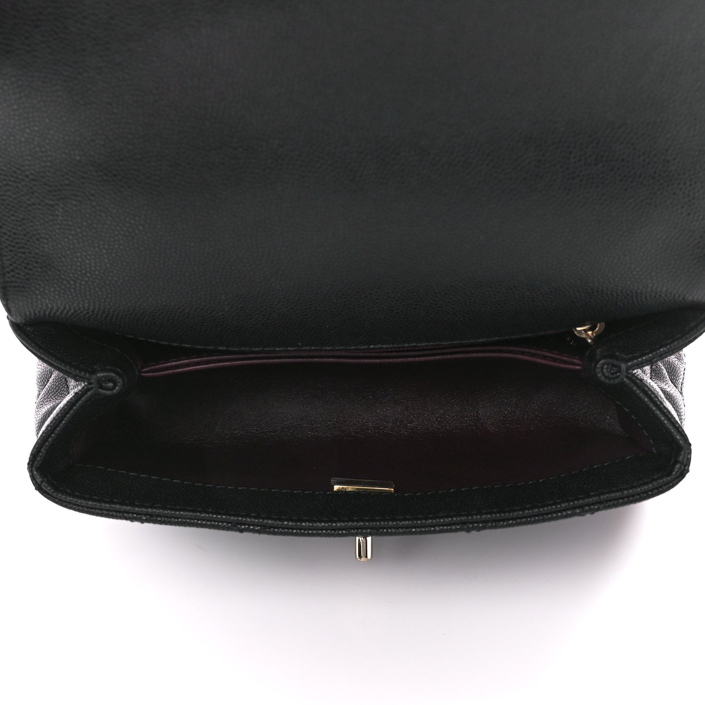 Caviar Quilted Mini Coco Handle Flap Black