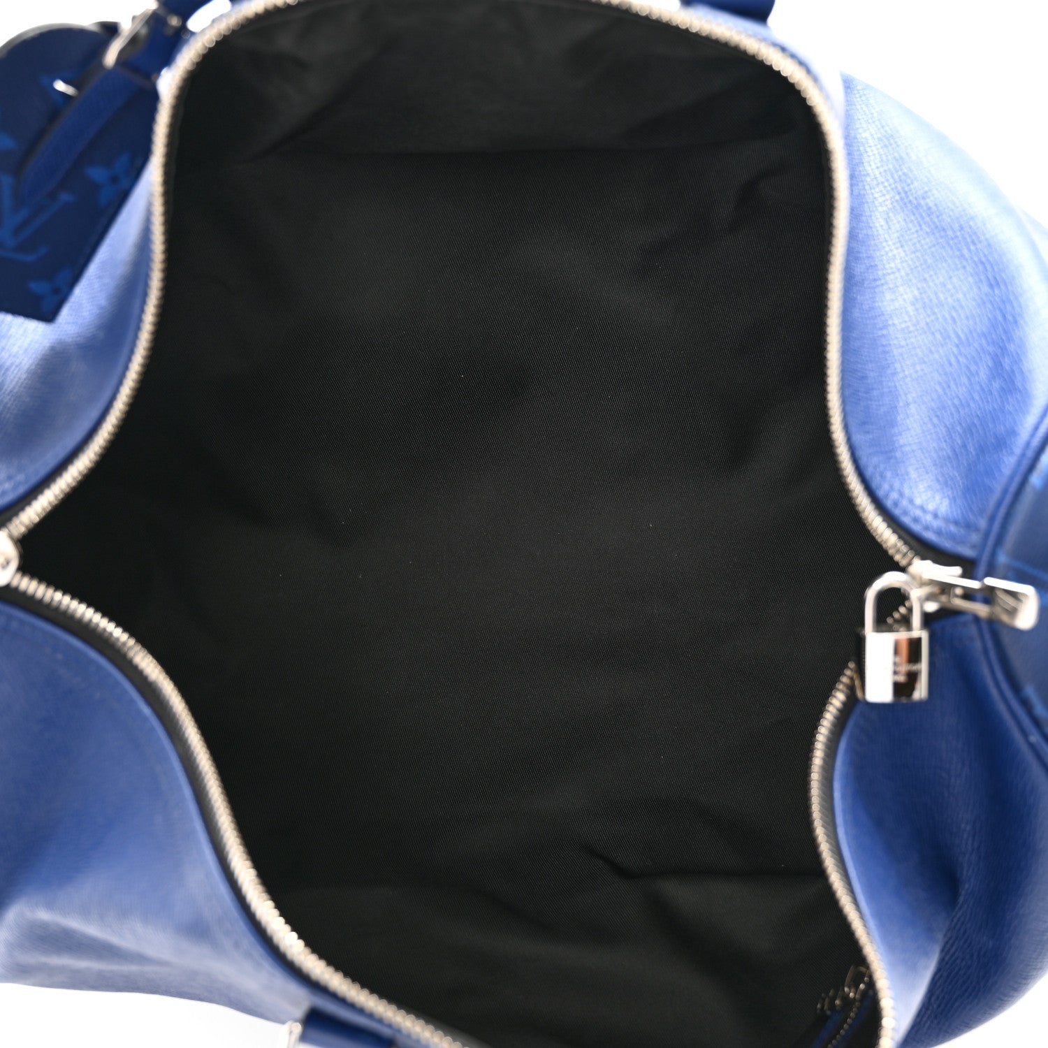 Louis Vuitton Taiga Monogram Eclipse Keepall Bandouliere 50 Pacific Blue 5 of 9