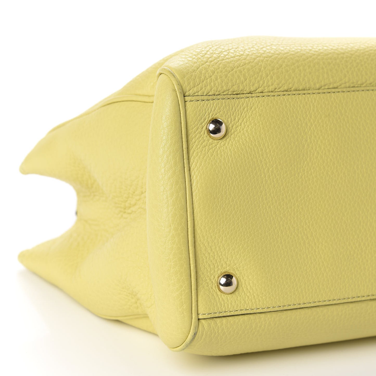 Pebbled Calfskin Medium Bamboo Shopper Tote Citrus