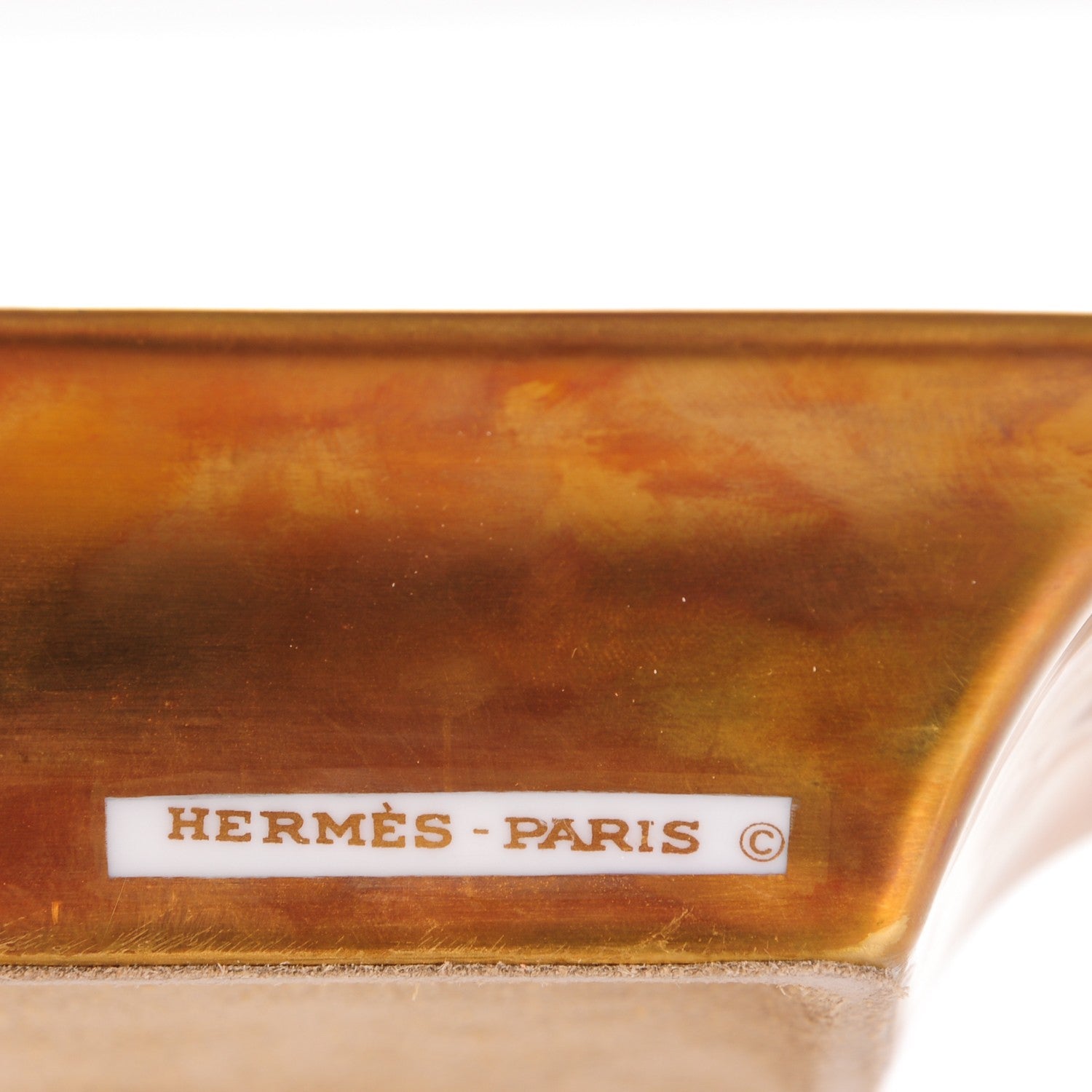 Hermes Printed Porcelain Equitation Japonaise Cigar Ashtray Bleu Gold 7 of 7