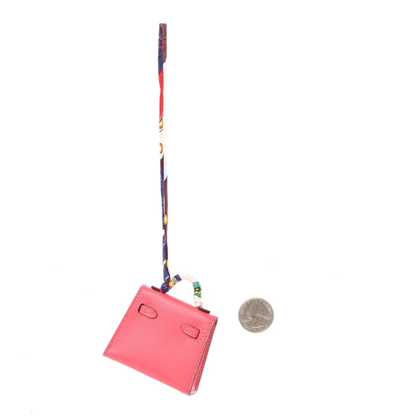 Tadelakt Mini Kelly Twilly Bag Charm Rose Lipstick