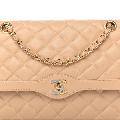 Chanel Lambskin Quilted Medium Double Flap Beige 12 of 12