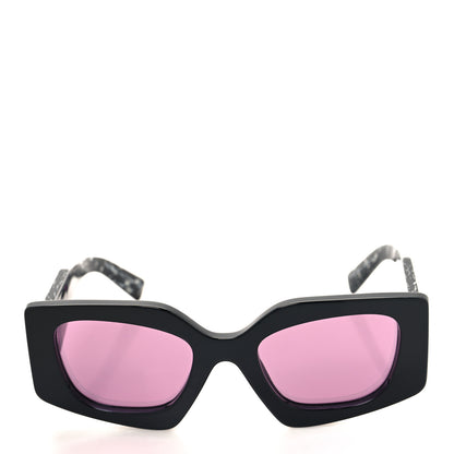 Prada Acetate Square Sunglasses SPR 15Y Black Dark Violet 2 of 7