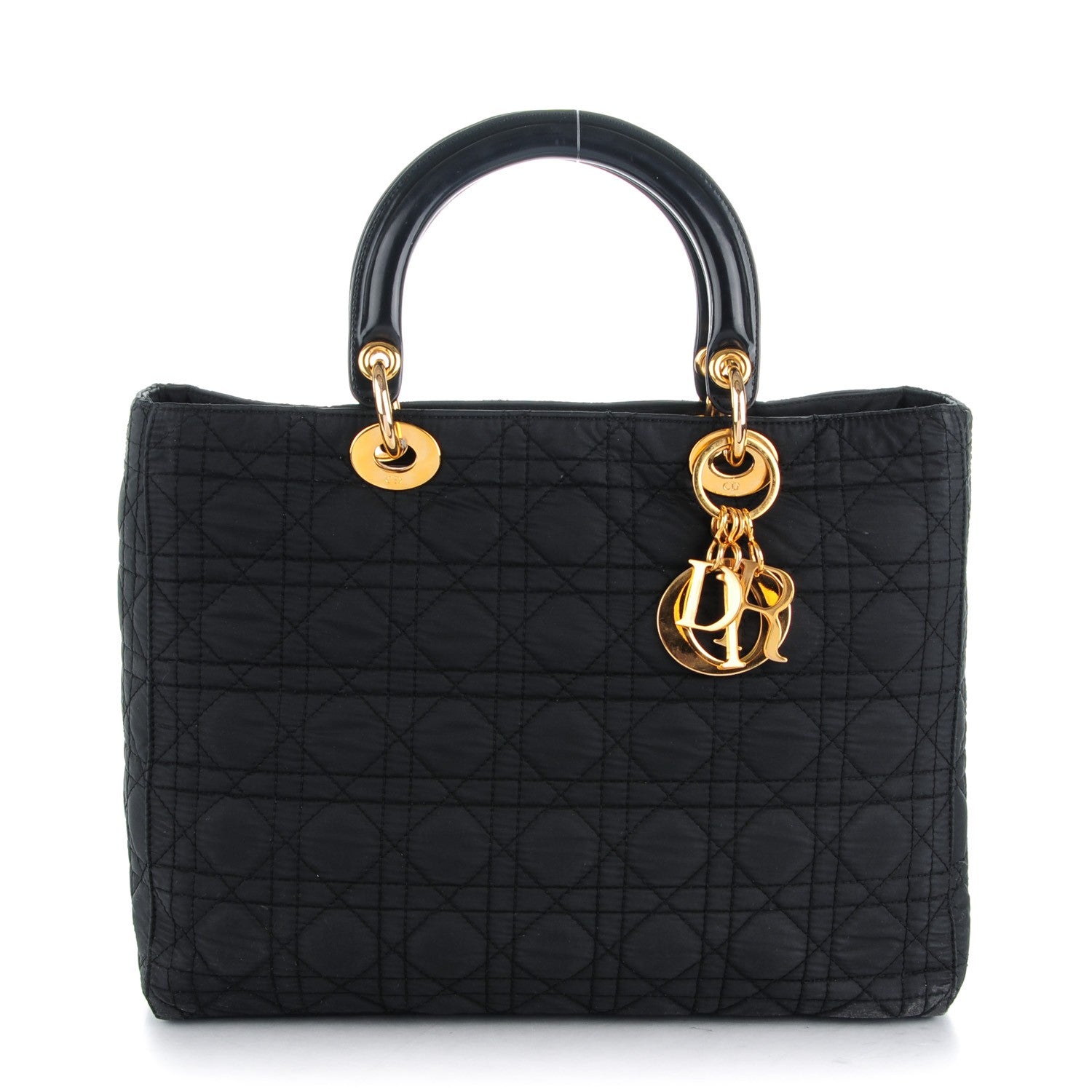 Christian Dior Nylon Cannage Large Lady Dior Black 1 of 9