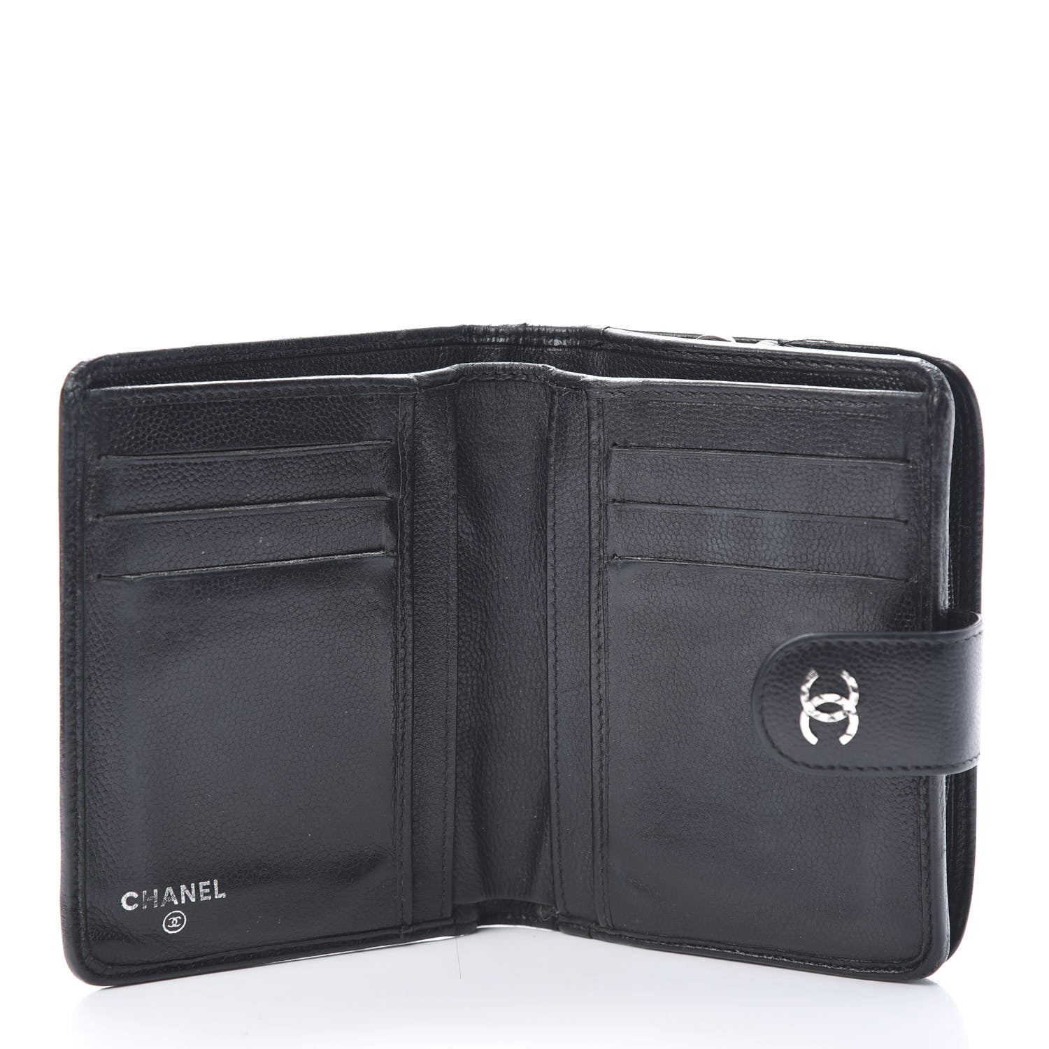 Chanel Caviar Sevruga French Compact Wallet Black 5 of 15