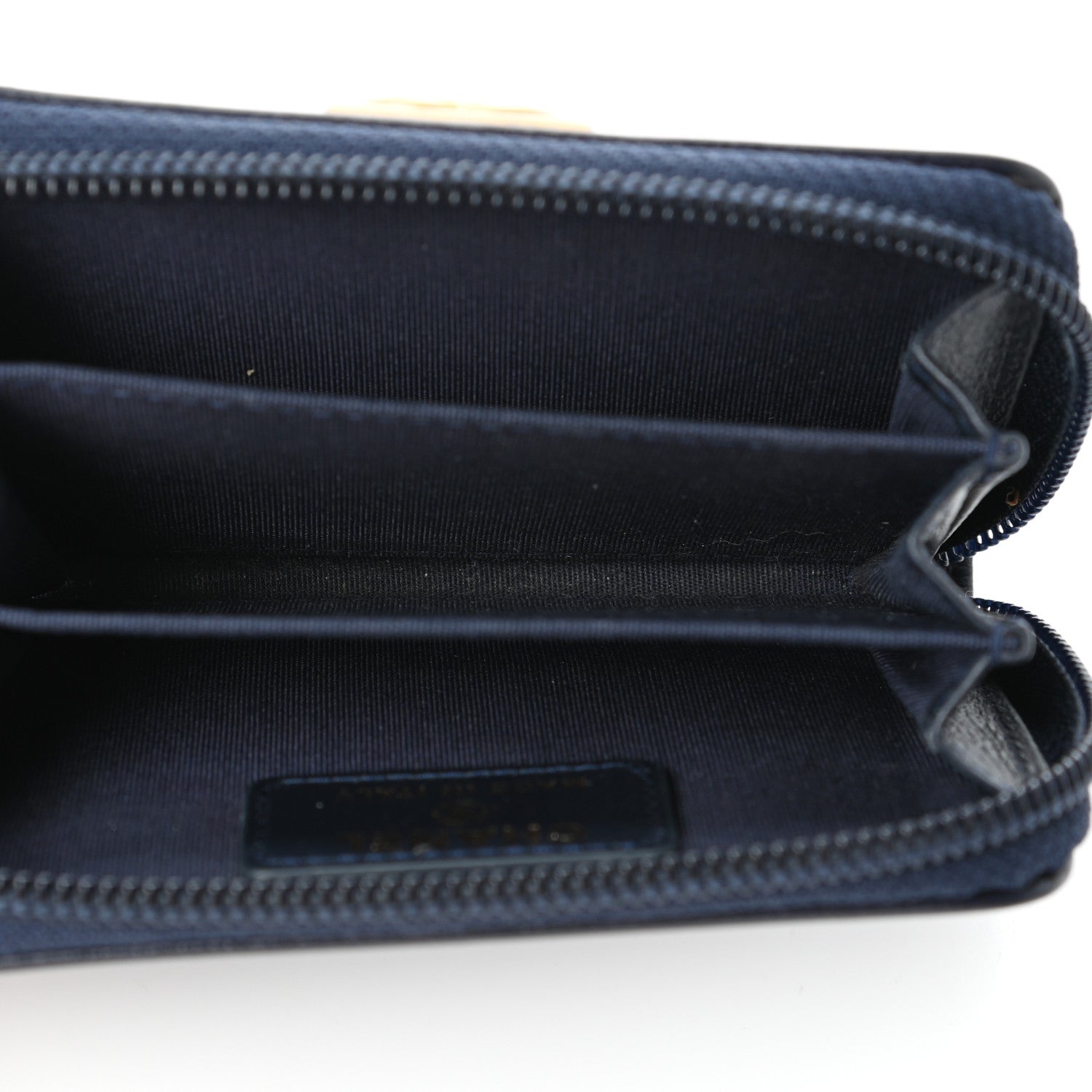 Chanel Caviar Quilted Boy Zip Around Coin Purse Wallet Dark Blue 5 of 7