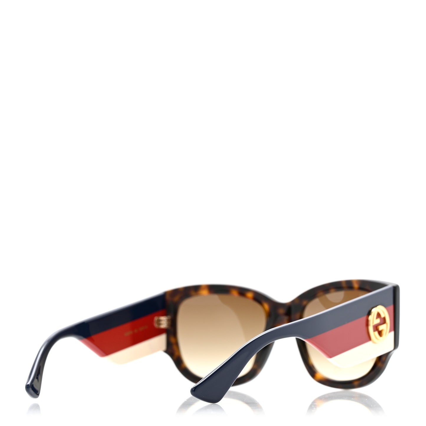 Acetate Web Oversized Frame Rectangle Sunglasses GG0276S Tortoiseshell