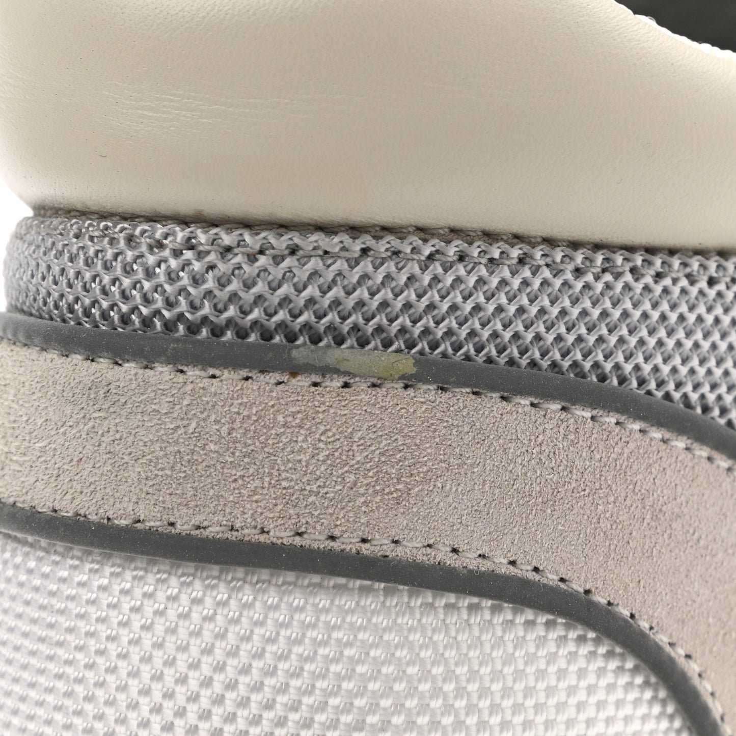 Nylon Calfskin Suede Womens CC Sneakers 39.5 Grey Beige