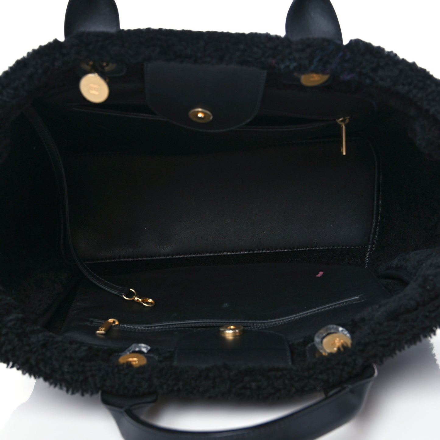 Shearling Medium Deauville Tote Black
