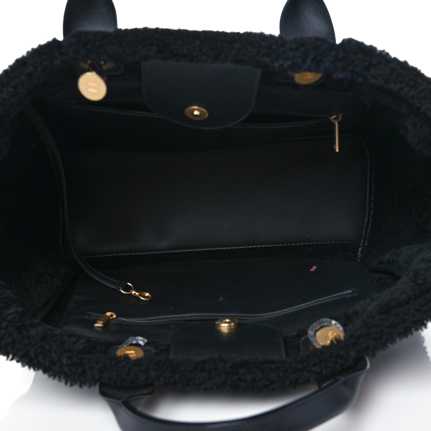 Chanel Shearling Medium Deauville Tote Black 4 of 8