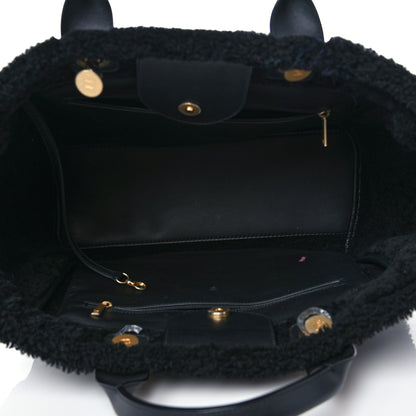 Chanel Shearling Medium Deauville Tote Black 4 of 8