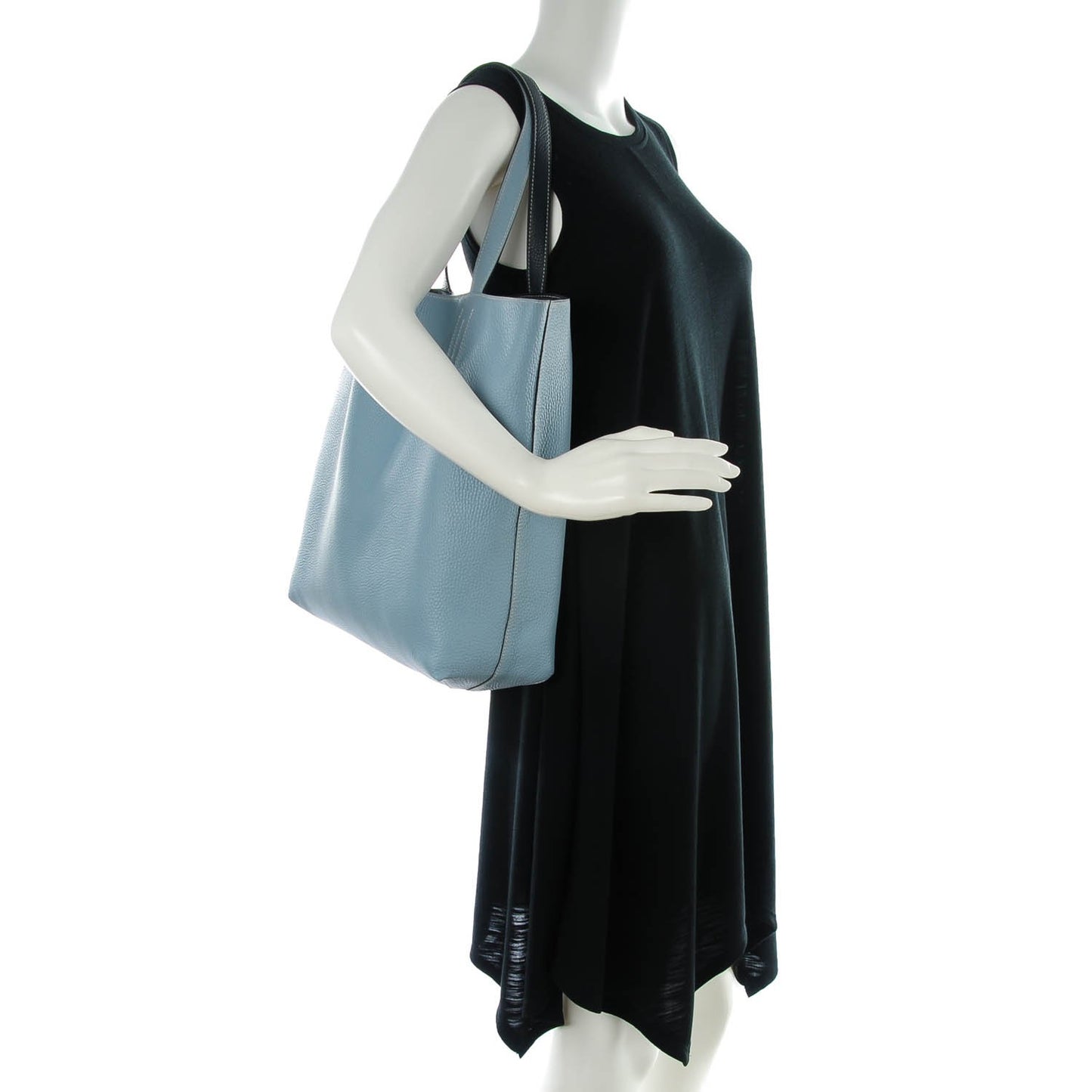 Taurillon Clemence Double Sens 36 Reversible Tote Bleu Lin Bleu Obscur