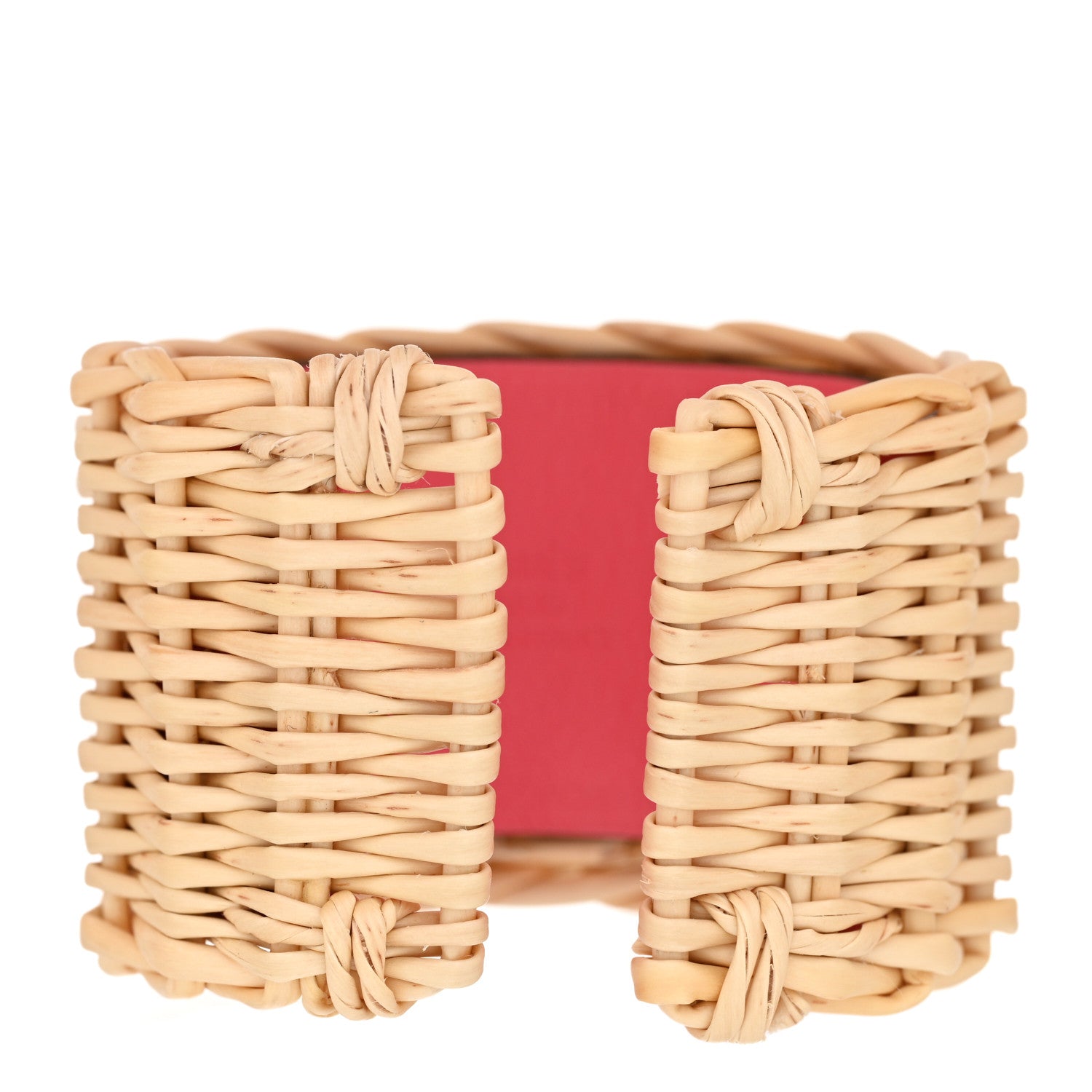 Hermes Wicker Barenia Medor Picnic Cuff Bracelet T2 Rose Azalee 3 of 6