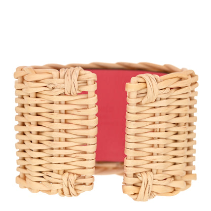 Hermes Wicker Barenia Medor Picnic Cuff Bracelet T2 Rose Azalee 3 of 6