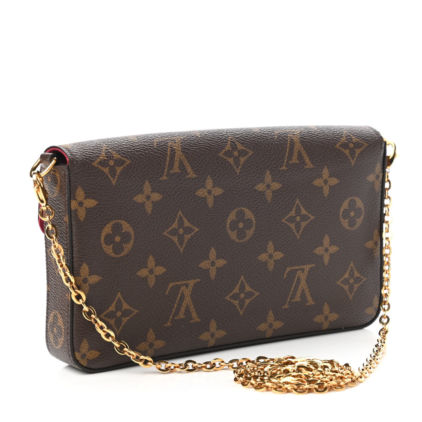 Monogram Pochette Felicie Chain Wallet Fuchsia