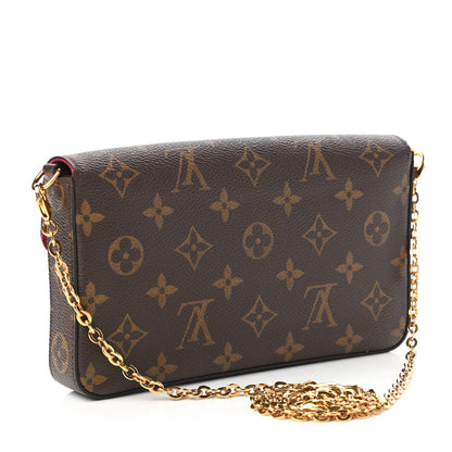 Louis Vuitton Monogram Pochette Felicie Chain Wallet Fuchsia 3 of 11