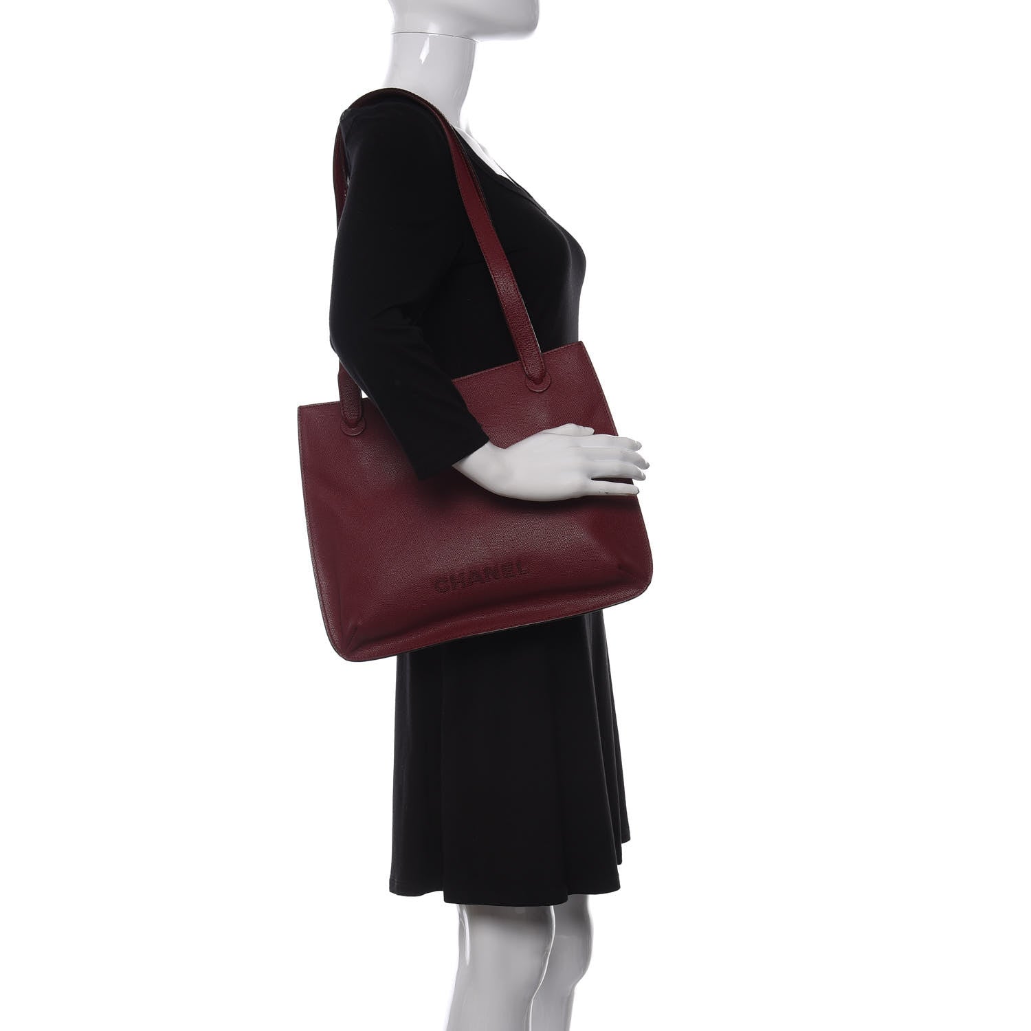 Chanel Caviar Shoulder Bag Burgundy 2 of 9