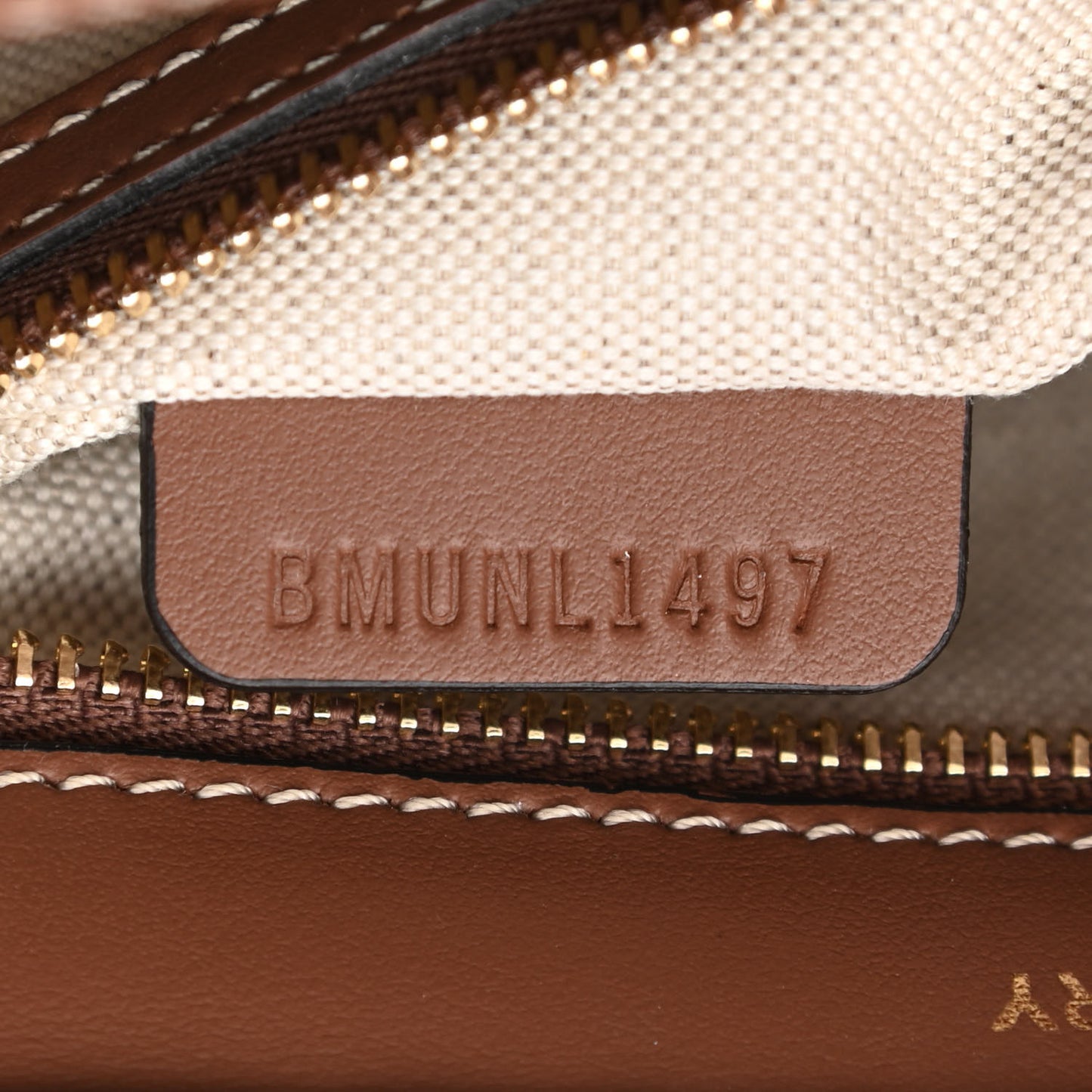 Canvas Smooth Calfskin Two Tone Mini Pocket Bag Natural Malt Brown