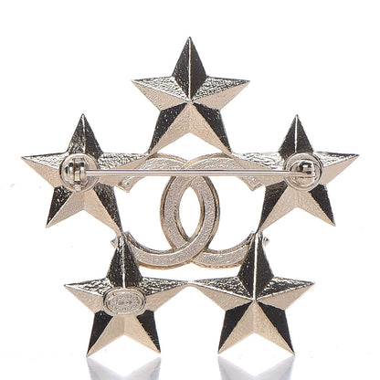 Chanel Baguette Crystal CC Star Brooch Gold 3 of 5