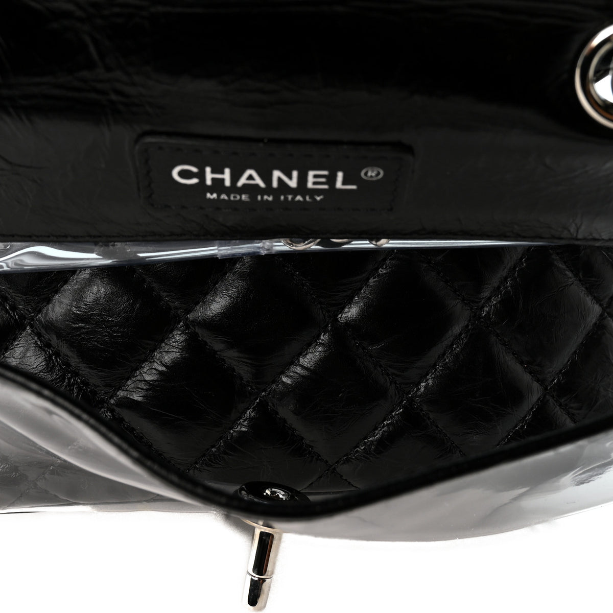 Crumpled Calfskin PVC Quilted Backpack Black