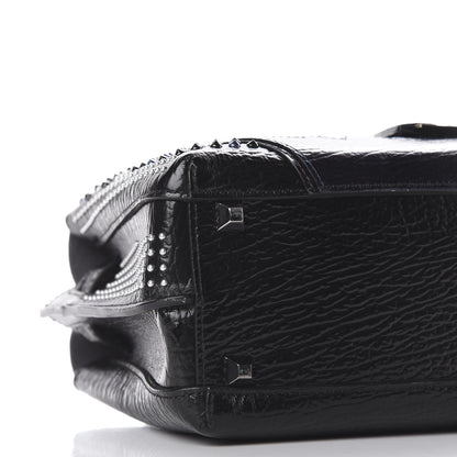 MCM Calfskin Studded Cyber Studs Mini Milla Tote Black 6 of 8