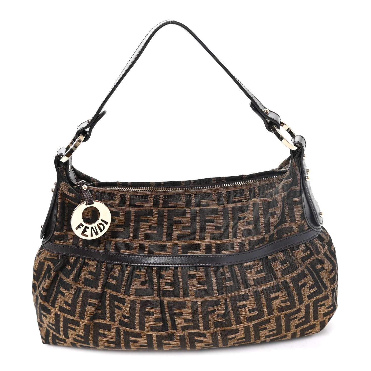 Fendi Zucca Cuoio Lucido Chef Hobo Tobacco Moro 1 of 11