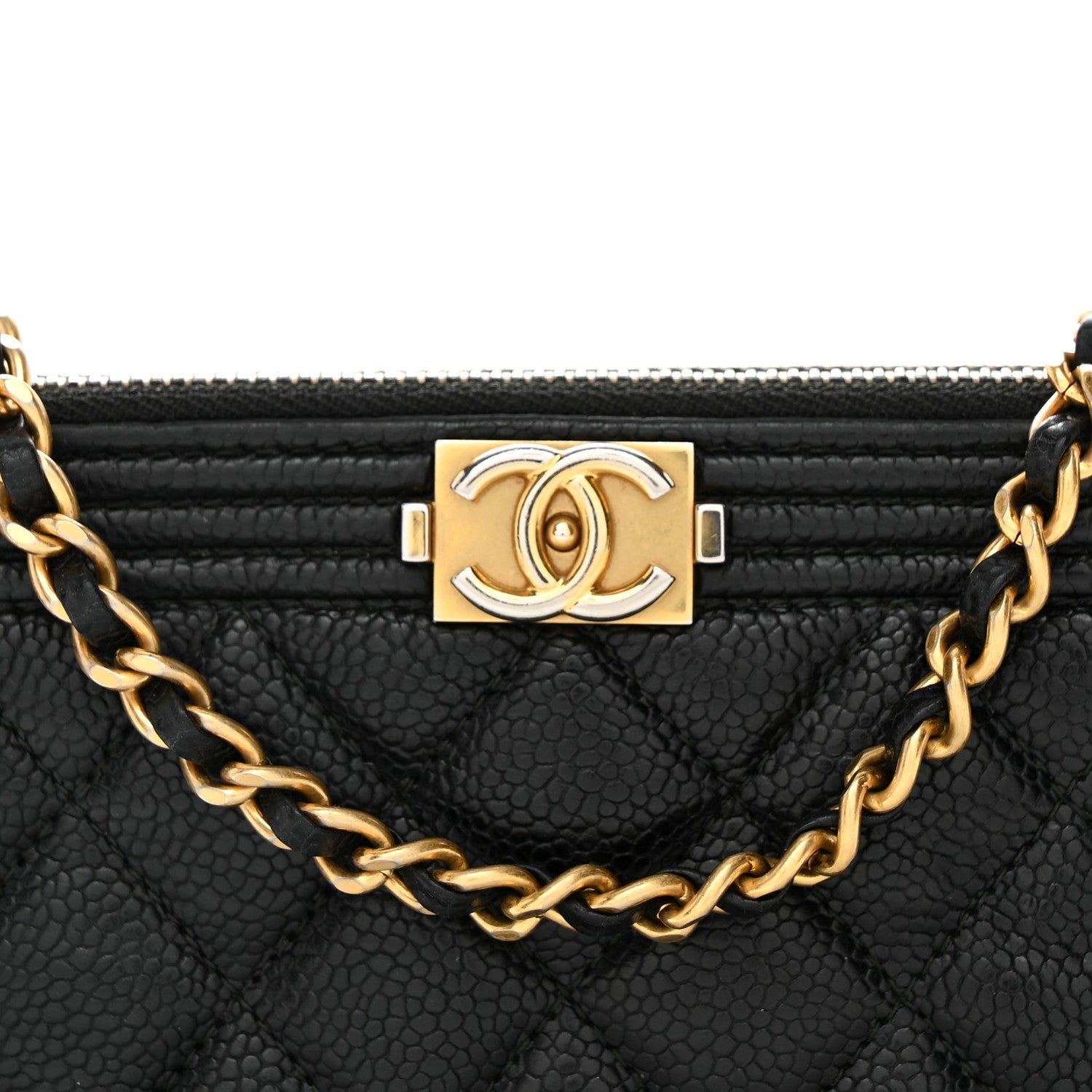 Chanel Caviar Quilted Small Boy Clutch With Chain Black 11 of 15